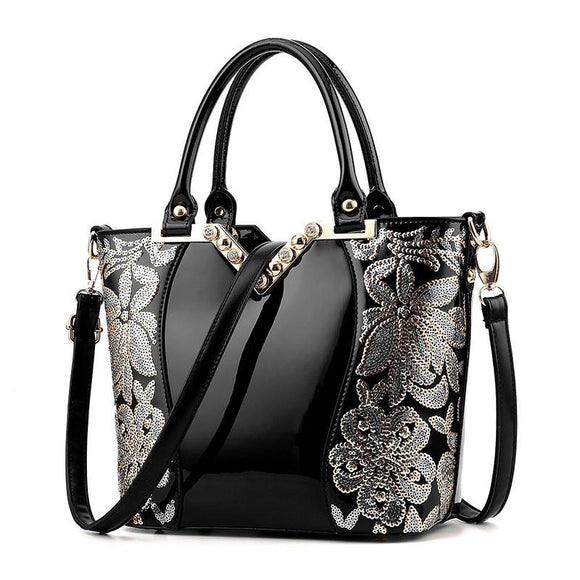 Luxury Floral Sequin Classy Tote Bag