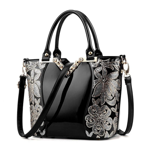 Luxury Floral Sequin Classy Tote Bag