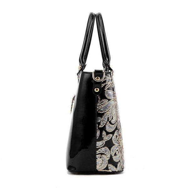Luxury Floral Sequin Classy Tote Bag