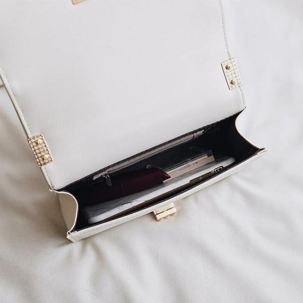 Floral Embroidery Leather Two-Way Bag