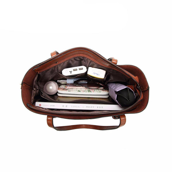 Designer's Leather Bag With Scarf