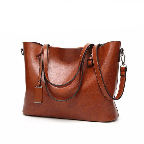 Designer's Leather Bag With Scarf
