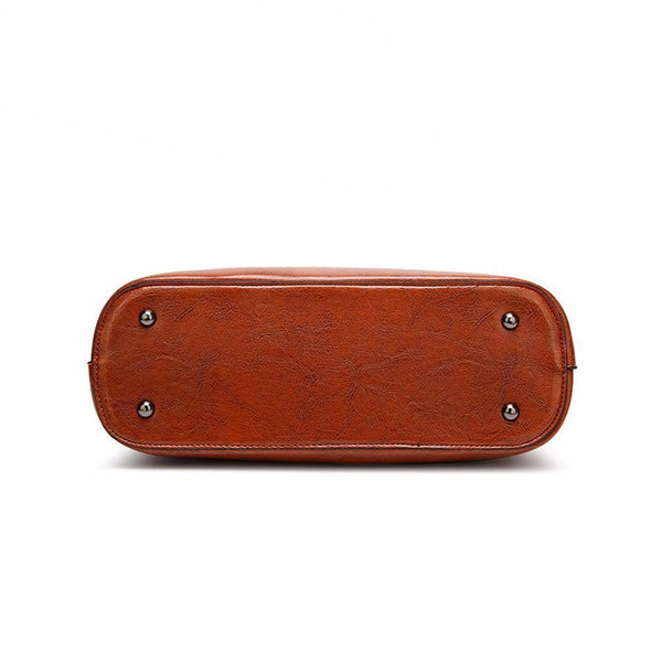 Designer's Leather Bag With Scarf