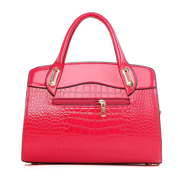3-in1 Crocodile Leather Bag & Wallets Set