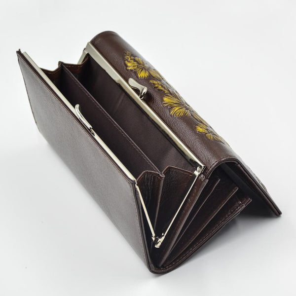 Embossed Floral Long Wallet