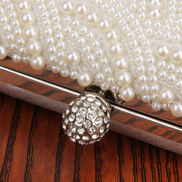 Purity Pearl Beaded Clutch Bag