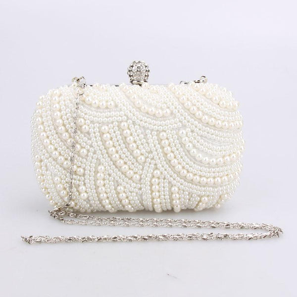 Purity Pearl Beaded Clutch Bag