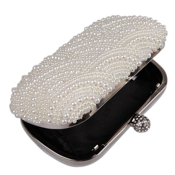 Purity Pearl Beaded Clutch Bag
