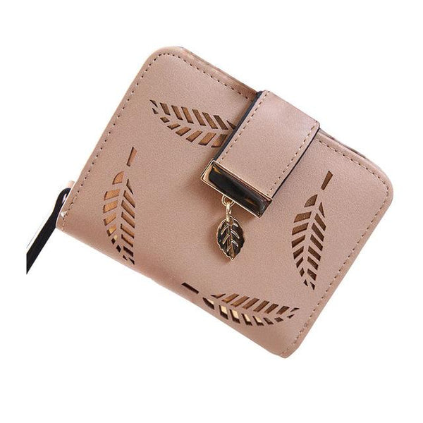 Classy Leaf Print & Charm Bi-Fold Wallet