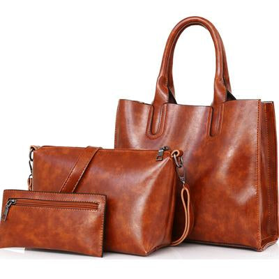 Genuine Oil Wax Leather Bag Set