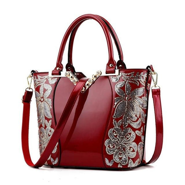 Luxury Floral Sequin Classy Tote Bag
