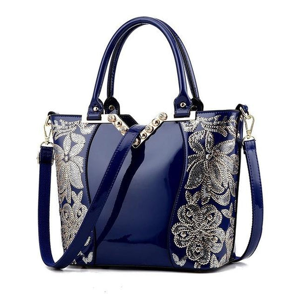 Luxury Floral Sequin Classy Tote Bag