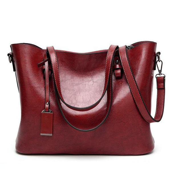 Designer's Leather Bag With Scarf